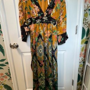 NWOT Anthropologie Multicolor Floral Long Sleeve Kimono Dress